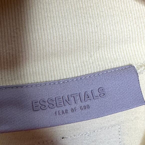 FEAR OF GOD ESSENTIALS Flocked Long Sleeve T-Shirt Canary Yellow Sz M {DD38} - Picture 7 of 8